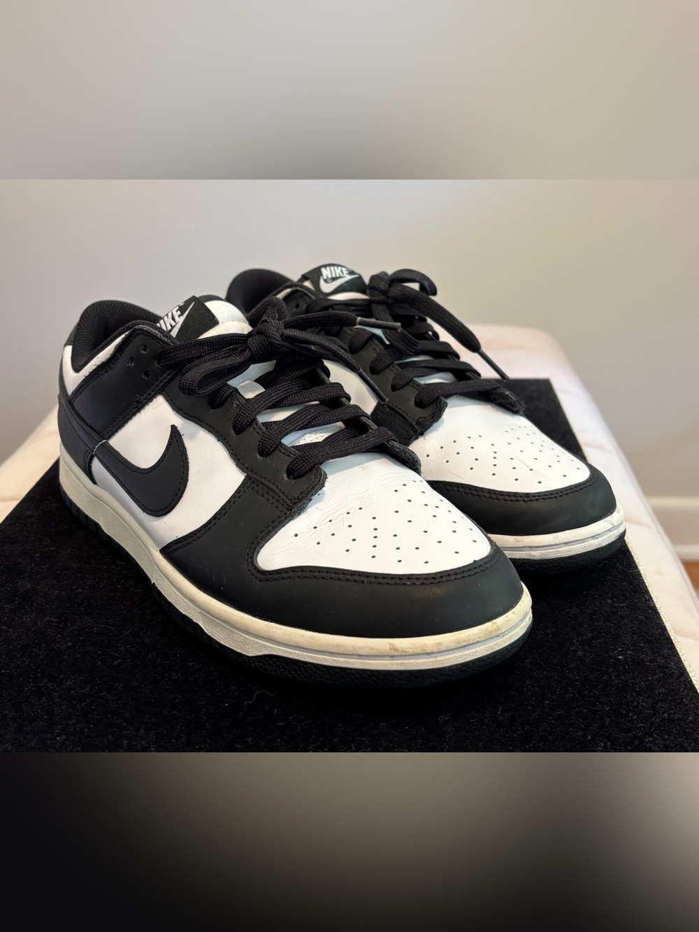 Nike Men’s Black and White Low-Top Sneakers — Retro Dunk Style